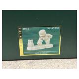 Vintage Illuminated Christmas Church & Department 56 Snowbabies Let it Roll Figurine