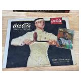 Coca Cola NASCAR Dale JR and SR Wall Clock, Vintage Calendar ad Trading Card