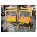 Wood Slatted Folding Chairs