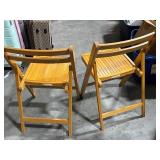Wood Slatted Folding Chairs
