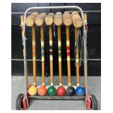 Vintage Wood Croquet Set Complete