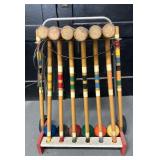Vintage Wood Croquet Set Complete