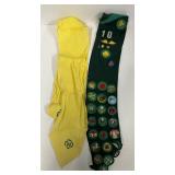 Vintage Hutchinson Girl Scout Scarf, Sash and Badges