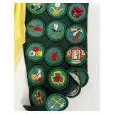 Vintage Hutchinson Girl Scout Scarf, Sash and Badges