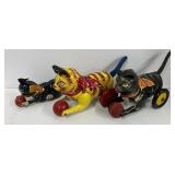 Lot of 3 Litho Tin Toy Cats Wind Up Marx Toys