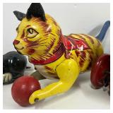 Lot of 3 Litho Tin Toy Cats Wind Up Marx Toys