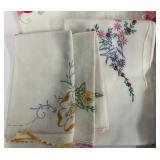 Ten Piece LOT Vintage Embroidered Linens