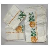 Ten Piece LOT Vintage Embroidered Linens