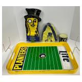 Vintage Miller Lite / Planters Peanut Promotional Football Field Serving Tray and Collectibles