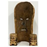 Three Piece LOT - Tiki Mask with Salt and Pepper Shakers
