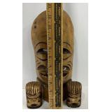Three Piece LOT - Tiki Mask with Salt and Pepper Shakers