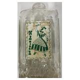 Redwing Plate & Vintage Glass Refrigerator Water Bottle and miniatures