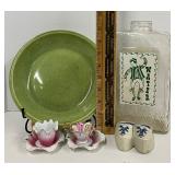 Redwing Plate & Vintage Glass Refrigerator Water Bottle and miniatures