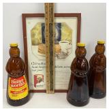 Vintage Aunt Jemima Bottles (3) and Aunt Jemima Framed Vintage Advertisement