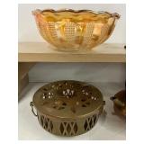 Copper Decor and Carnival Glass