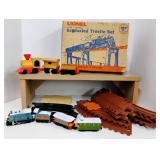 Lionel Toy Train Pieces - Trestle Set and Mattel Wooden Putt Putt Train