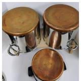 Revere Copper Bottom Pans in Original Boxes 3 Piece Set
