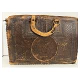 Vintage Hand Tooled Mexico Aztec Doctors Leather Briefcase