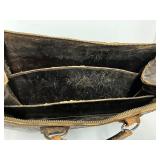 Vintage Hand Tooled Mexico Aztec Doctors Leather Briefcase