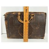 Vintage Hand Tooled Mexico Aztec Doctors Leather Briefcase