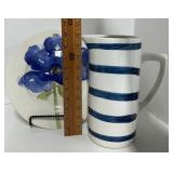 Royal Stafford Blue Poppy Flower Dinner Plates and Pitcher