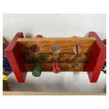 Vintage Fisher Price Toys Playland Express, Pudgy Pig, Barky Puppy and Toy Cobblers Bench Wooden Toys