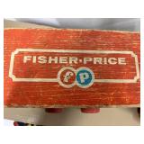 Vintage Fisher Price Toys Playland Express, Pudgy Pig, Barky Puppy and Toy Cobblers Bench Wooden Toys