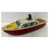 CKO Kellerman Tinplate Clockwork Speedboat, J Chein 1940