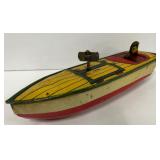 CKO Kellerman Tinplate Clockwork Speedboat, J Chein 1940