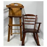 Vintage Highchair & Rocker Wooden Children