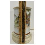 Japanese Kutani Porcelain Table Lamp -hand-painted landscape and pagoda motif.