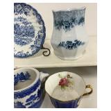 Johnson Brothers Coaching Scenes Iron Stone Blue and White Transferware and Miscellaneous Dishes
