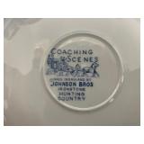 Johnson Brothers Coaching Scenes Iron Stone Blue and White Transferware and Miscellaneous Dishes