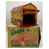 Vintage Marx "The Magic Barn" Tin Lithograph Barn with Original Box