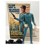 Vintage 1967 Marx Johnny West 12" Captain Maddox in Original Box with Acccessories