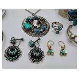 Turquoise Jewelry 10 Piece Lot