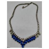 Deep Aqua and Clear Rhinestone Jewelry Lot of 3