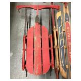 Two Vintage Snow Sleds Royal Racer and Umarked Children