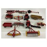Vintage Red Tractor Parts 13 Piece Lot Ertl Tru Scale