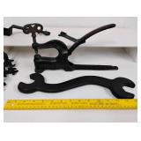 Antique Cast Iron Rivet Press Punch and Wrenchs Ford