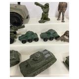 VintageToy Soldiers , Tootsie Laney Mar Toys Toy Tanks, Jeep, Lead Miniatures