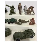 VintageToy Soldiers , Tootsie Laney Mar Toys Toy Tanks, Jeep, Lead Miniatures