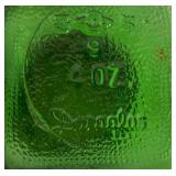 LOT of Vintage Green Glass Jars with Lids 6 pieces