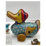 Tin Toys Lithograph Duck and Ducklings Wyandotte or J. Chein & Co. Circus Clown and Seal