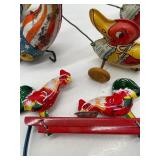 Tin Toys Lithograph Duck and Ducklings Wyandotte or J. Chein & Co. Circus Clown and Seal