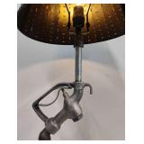 Vintage Texaco Gas Can Converted to Lamp with Punched Tin Shade Works