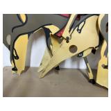 Vintage 1960sSanta and Reindeer Lawn Stakes Plastic