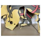 Vintage 1960sSanta and Reindeer Lawn Stakes Plastic