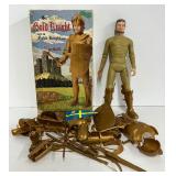 Vintage Marx Sir Gordon the Gold Knight Action Figure and Accesories with Orignal Box 1960’s