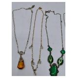 Necklace LOT - Art Deco Dainty Sterling 9 Necklaces